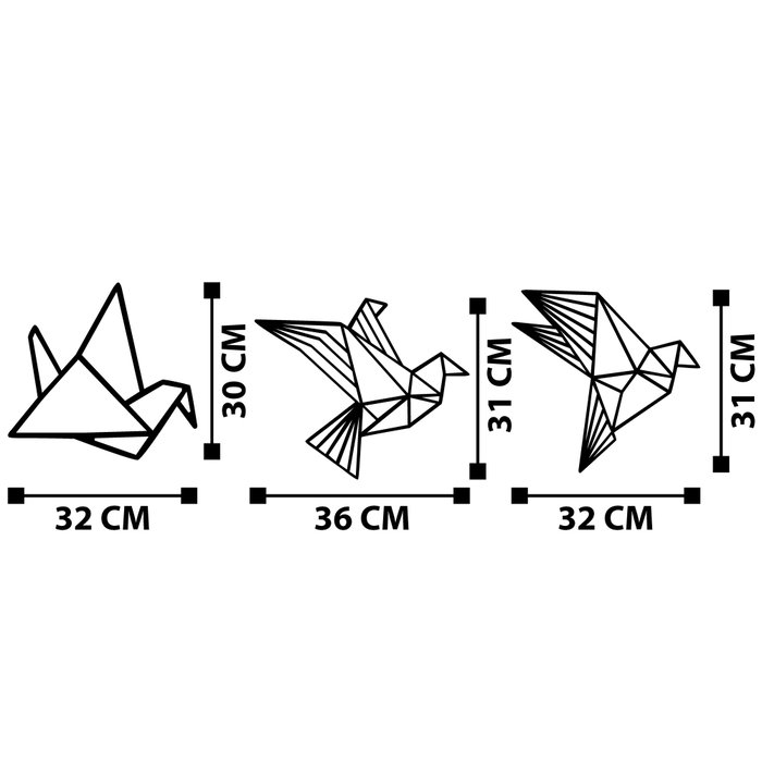 Wallity Origami Escultura de Pared de Metal Negra Wallity Origami Escultura de Pared de Metal Negra